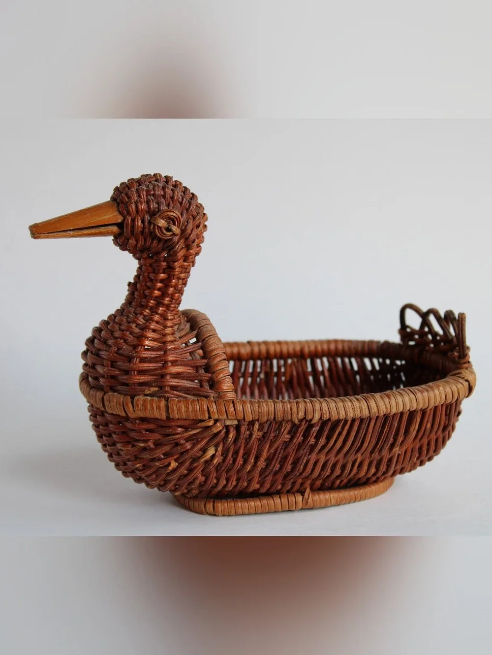 Pair Of Woven Baskets - Swan And Duck